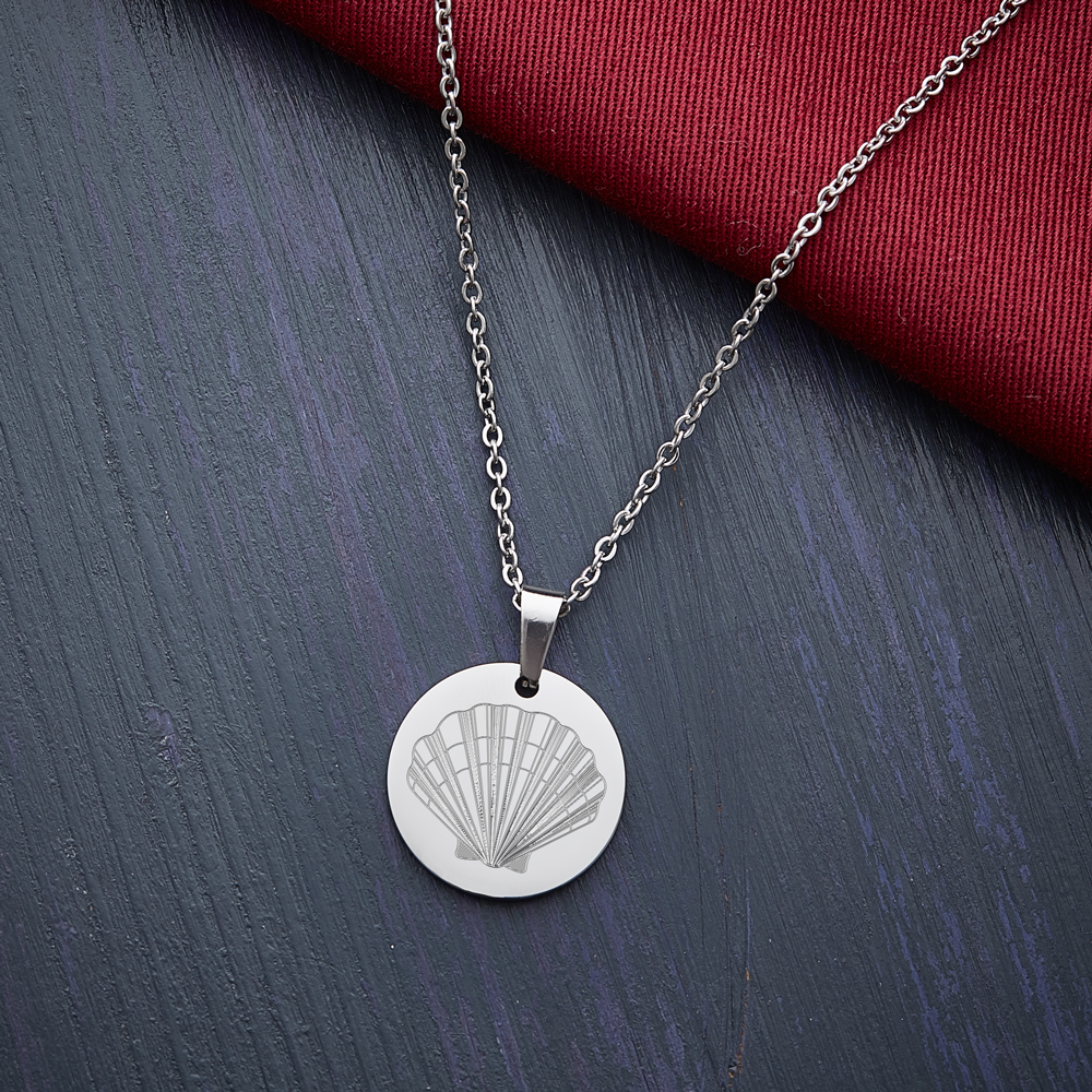 Kette mit Muschel-Anhänger - Farbe Silber