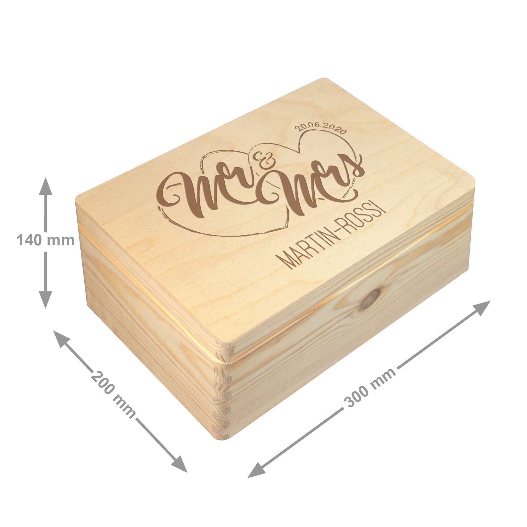 Erinnerungsbox mit Gravur - Mr & Mrs - Geschenkbox Hochzeit