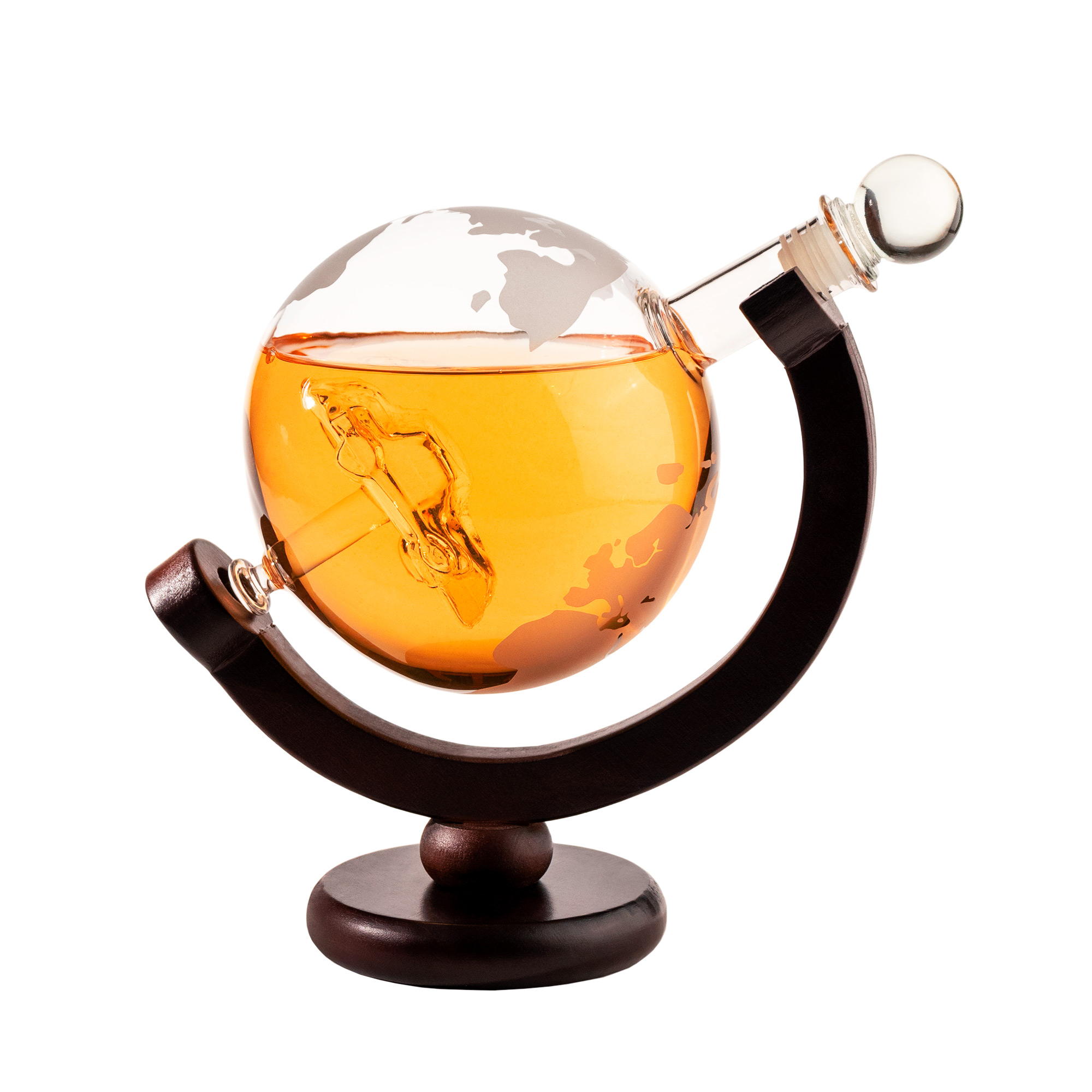 Whiskykaraffe - Globus mit Auto - Glasdekanter