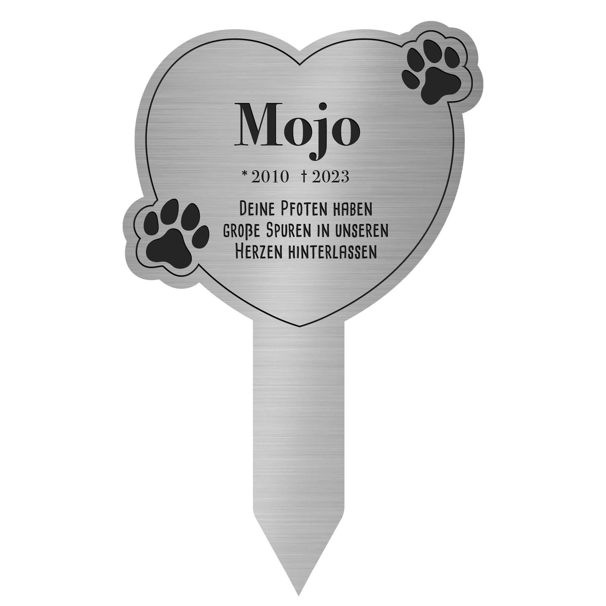 Gedenktafel für Hund - Silber