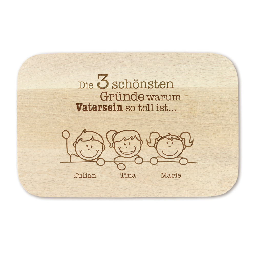 Frühstücksbrett - Gute Gründe - Vatersein - Personalisiert