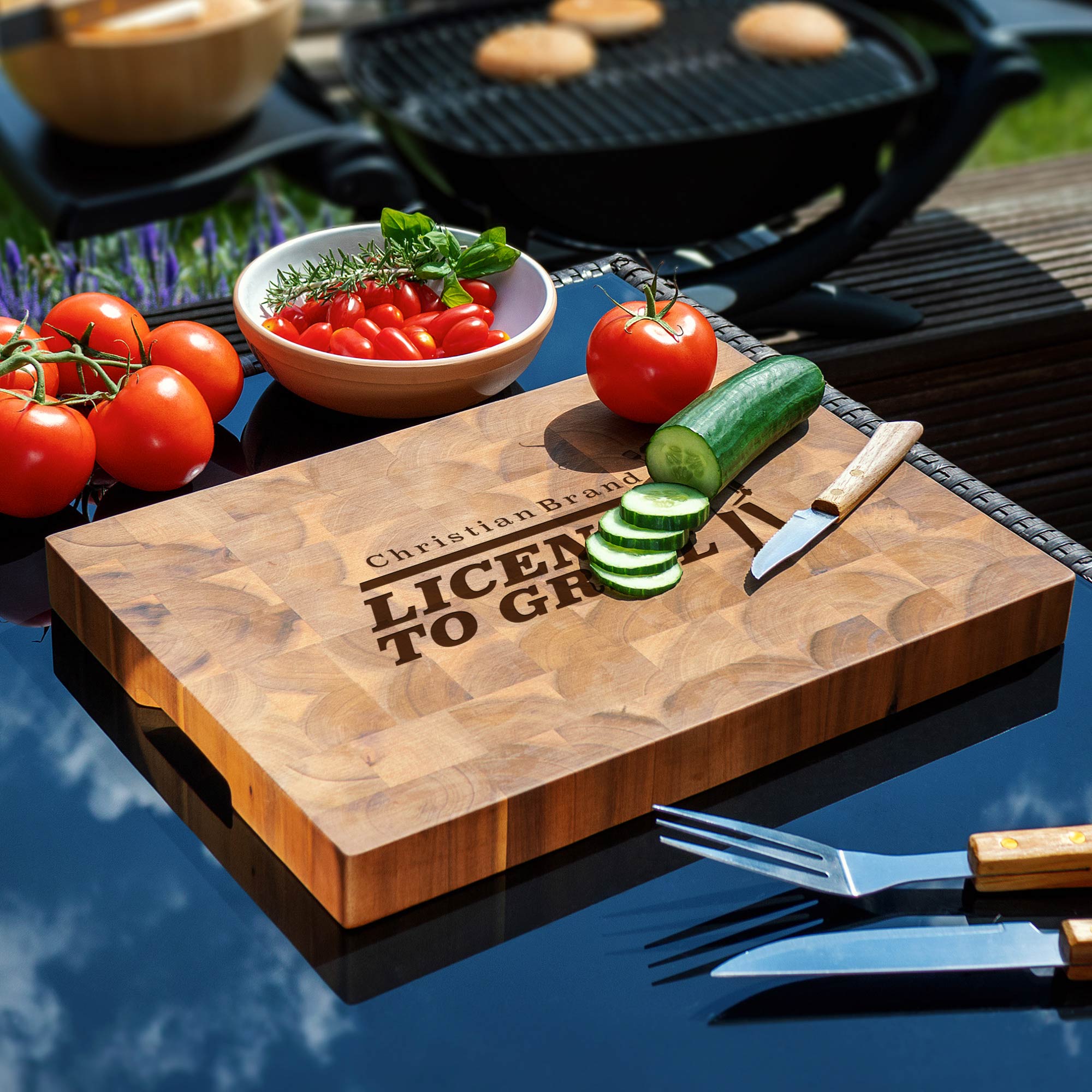 Premium Stirnholz Schneideblock Akazie - Licence to Grill