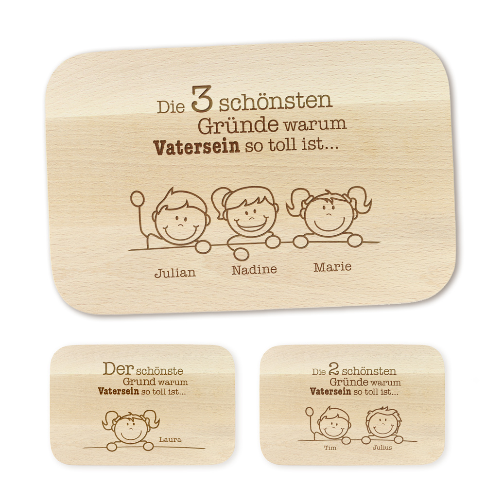 Frühstücksbrett - Gute Gründe - Vatersein - Personalisiert