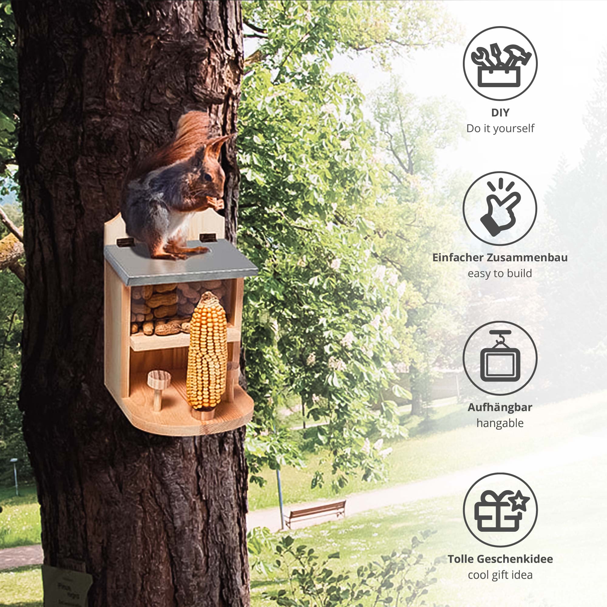 Eichhörnchen Futterhaus - Bausatz zum Selbermachen