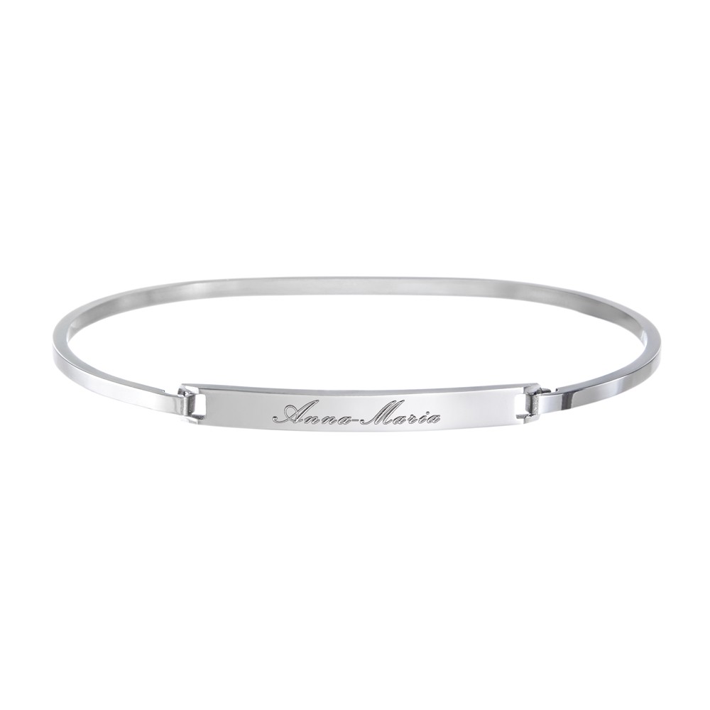 Armreif mit Gravur - Farbe Silber - Personalisiert, partnerschmuck, armband mit gravur, Geschenke für den Partner, armbänder damen