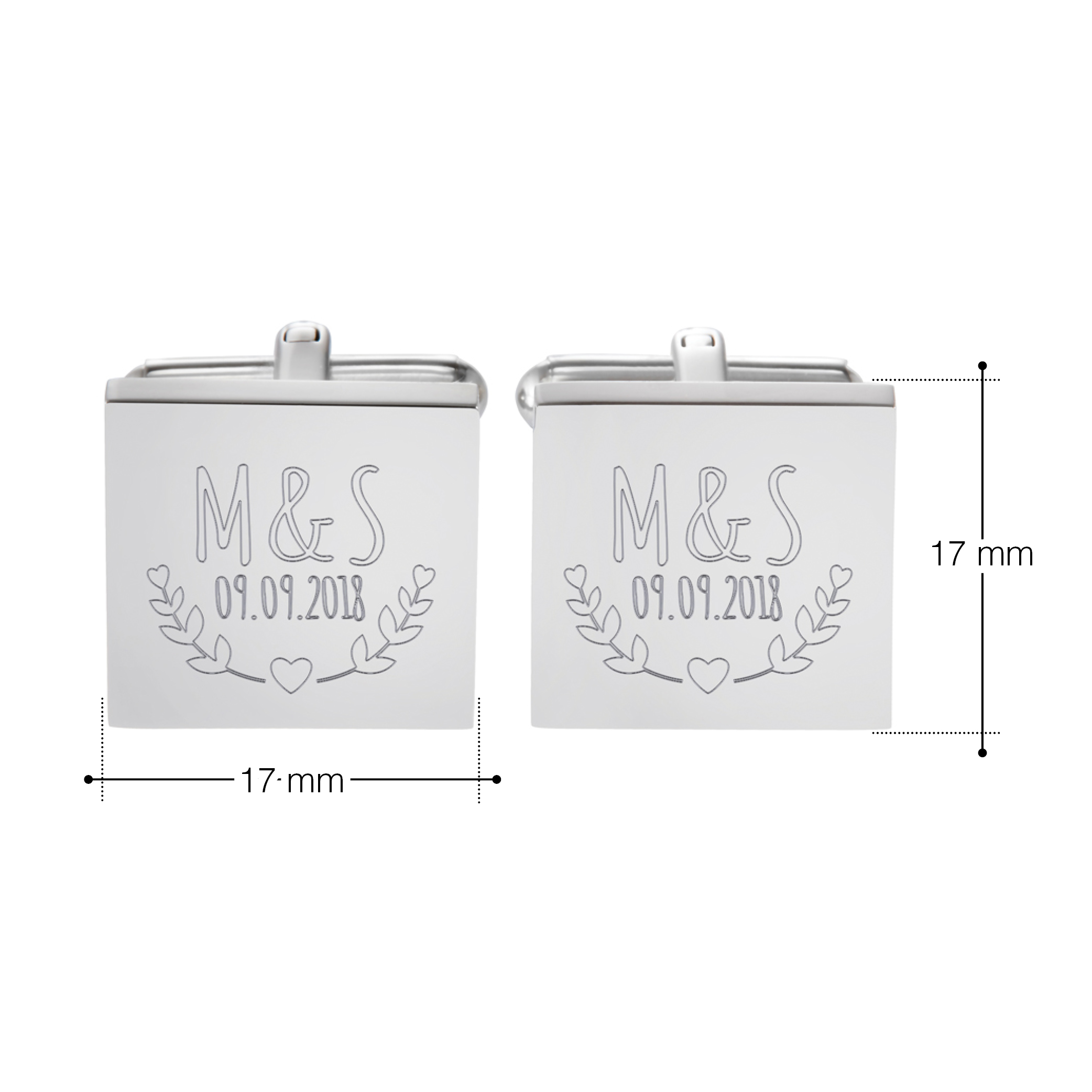 Manschettenknöpfe mit Gravur zur Hochzeit - Ranken