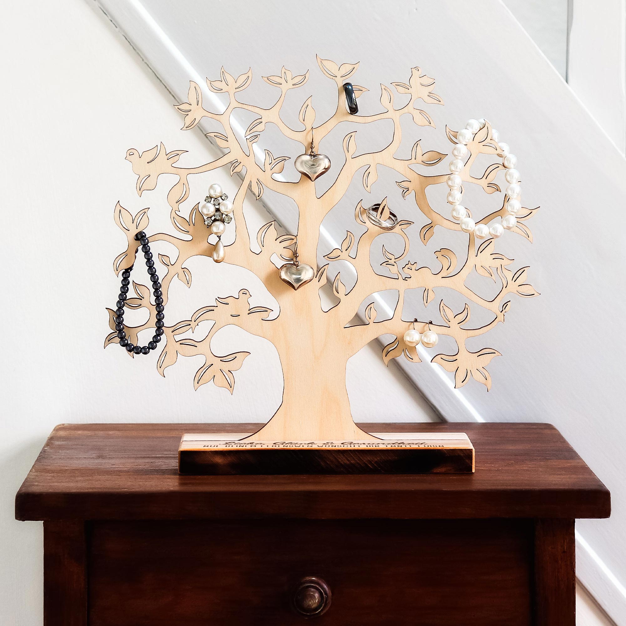 Großer Geldbaum mit Gravur Glück auf dem Lebensweg - Geldgeschenk