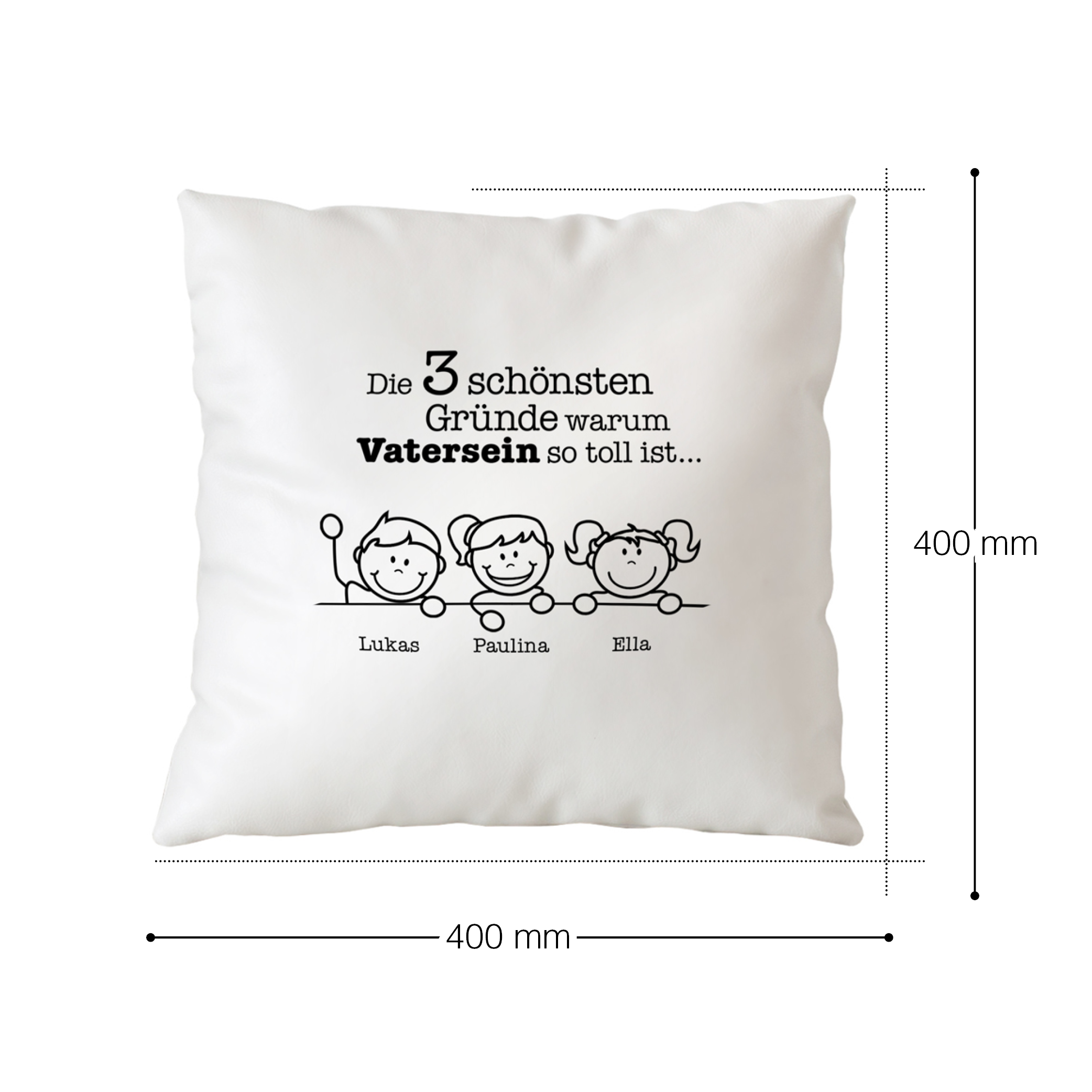 Bedrucktes Kissen - Gute Gründe fürs Vatersein - Personalisiert