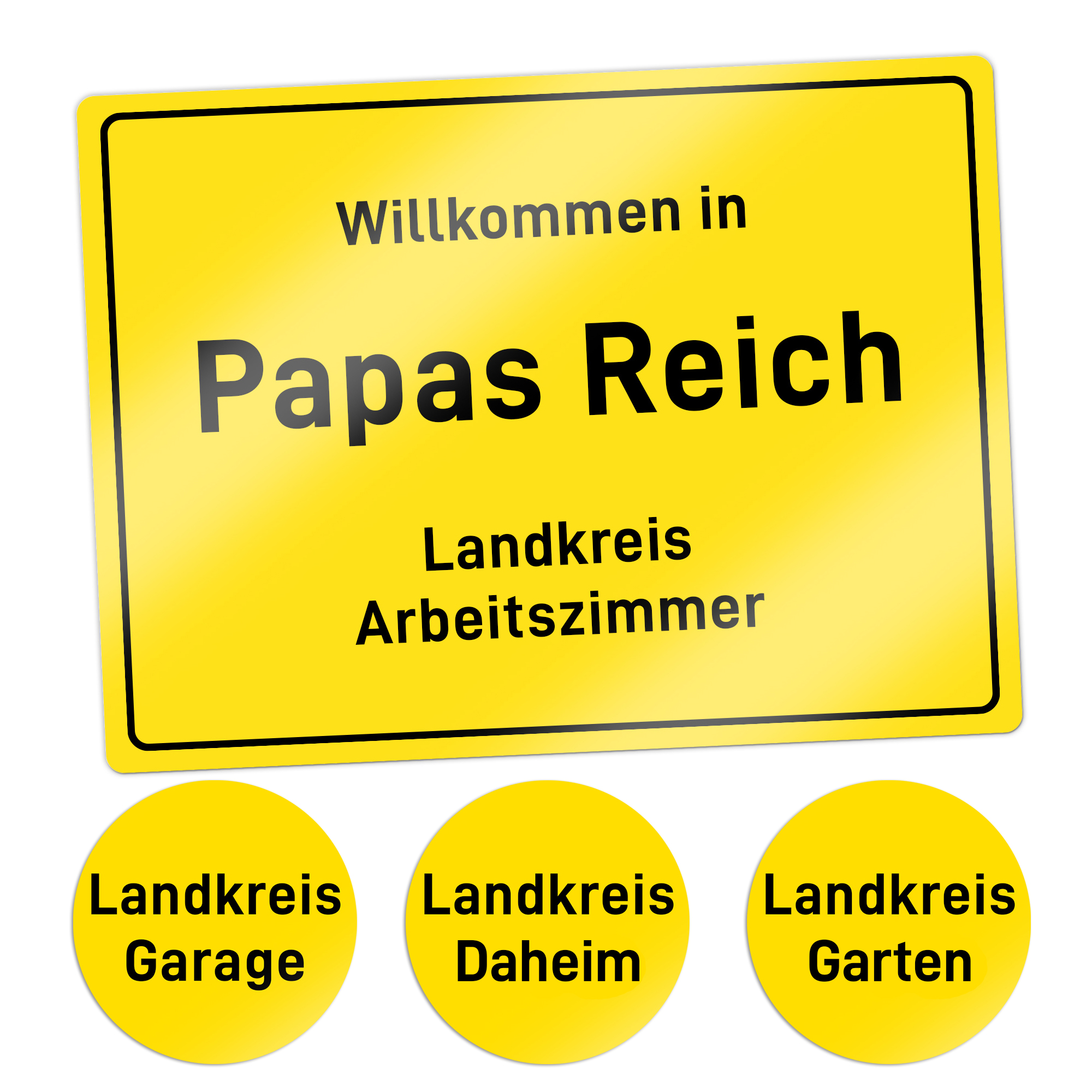Ortsschild - Papas Reich - Personalisiert