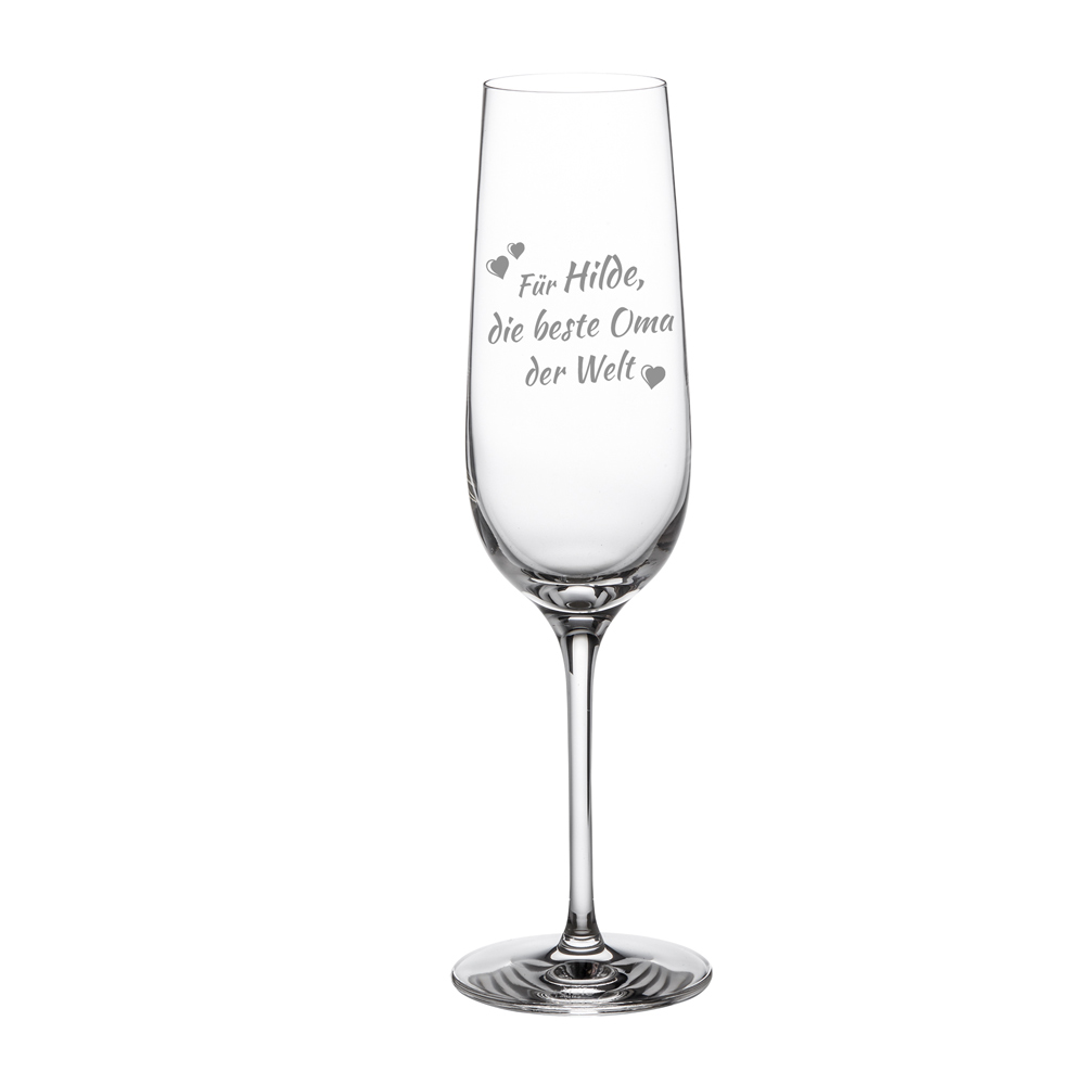 Sektglas mit individueller Gravur - Beste Oma