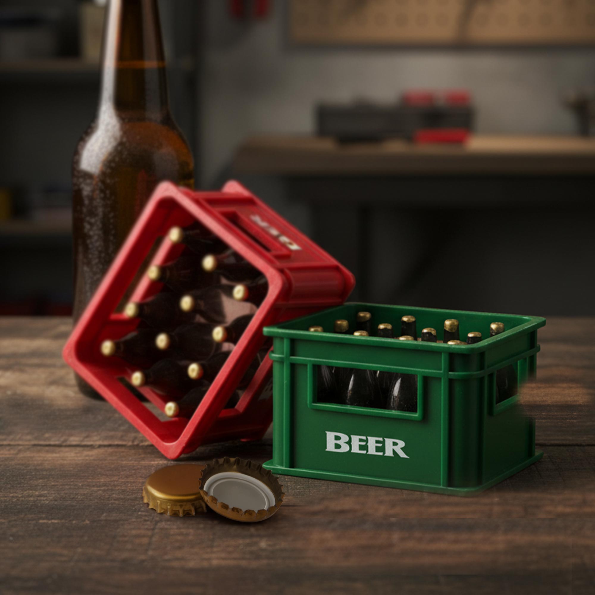 Flaschenöffner Bierkiste - Bieröffner mit Magnet