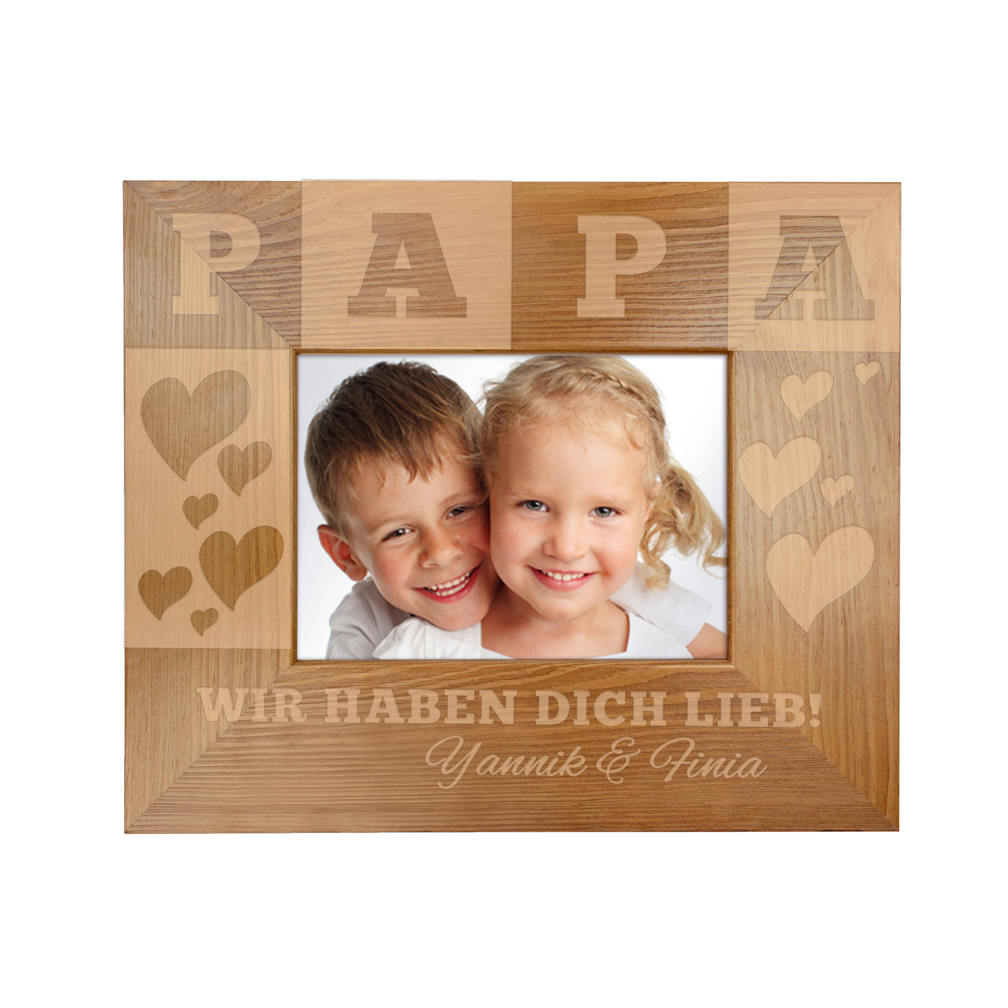 Bilderrahmen mit Gravur für Papa