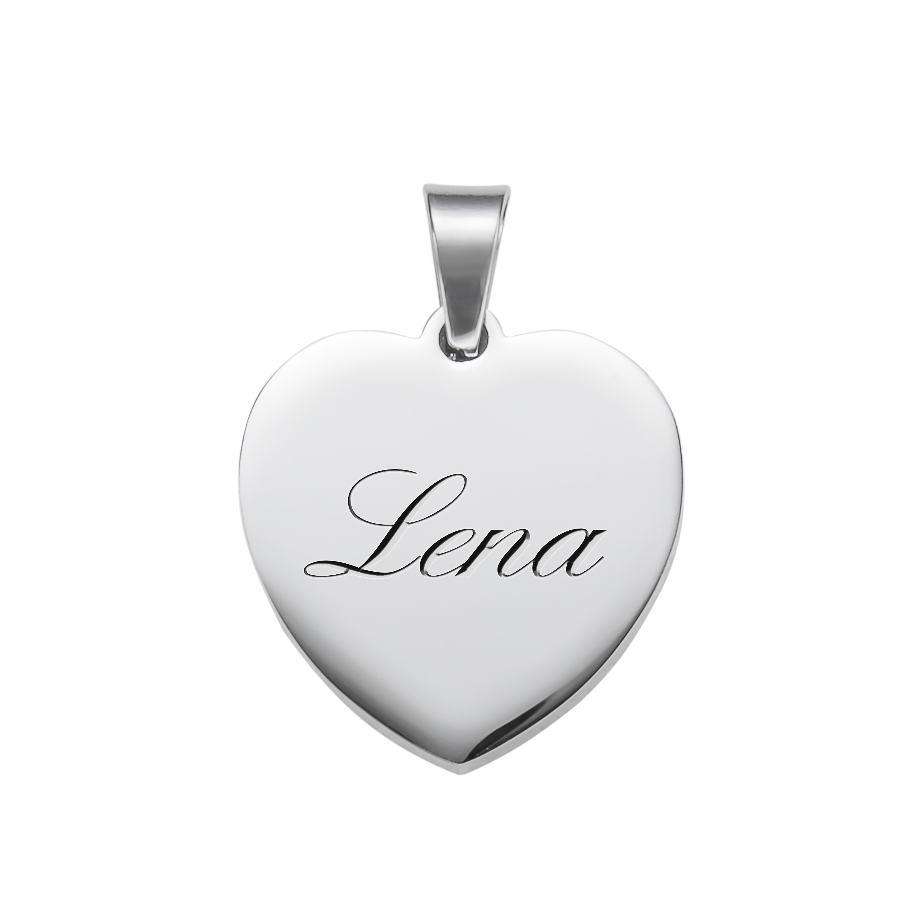 Kette mit Herz-Anhänger - Gravur Name - Silber