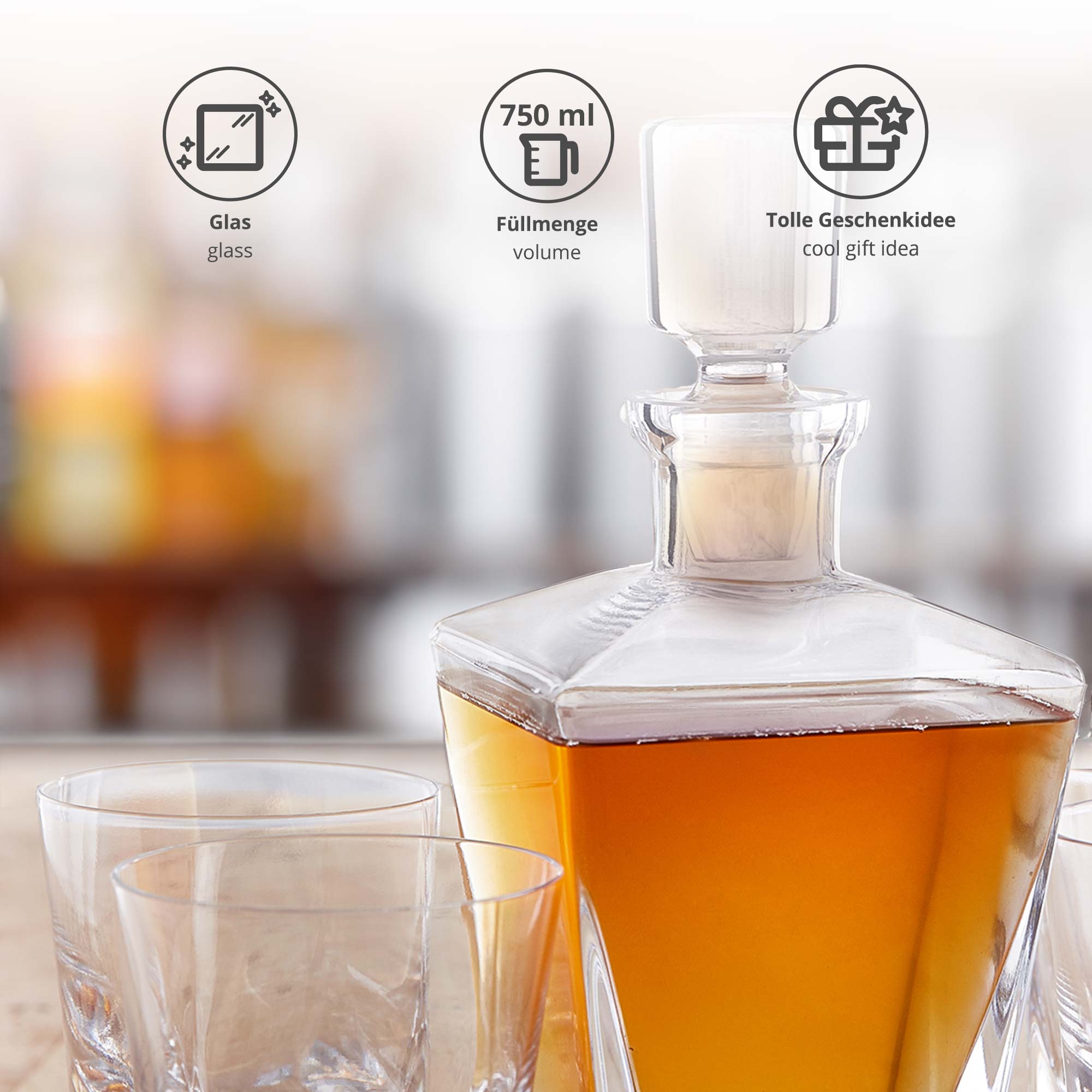 Design Whisky Karaffe - 750 ml Dekanter