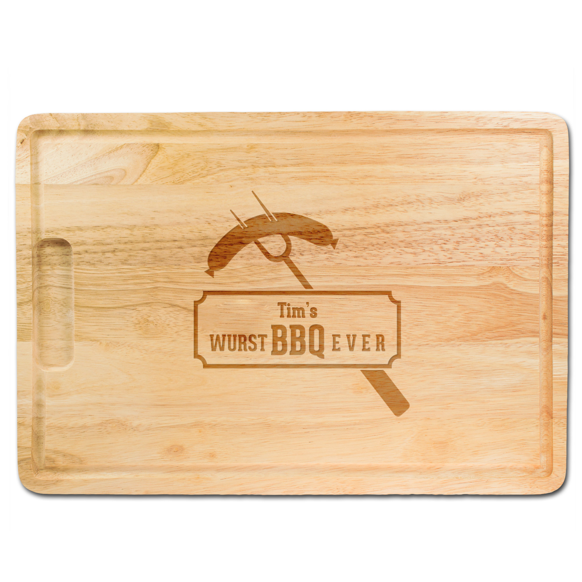 BBQ Set - Grillbesteck im Koffer - Schneidebrett mit Gravur - Grillmeister