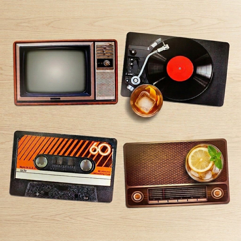 Retro Platzset - Vintage Tischset 4-teilig