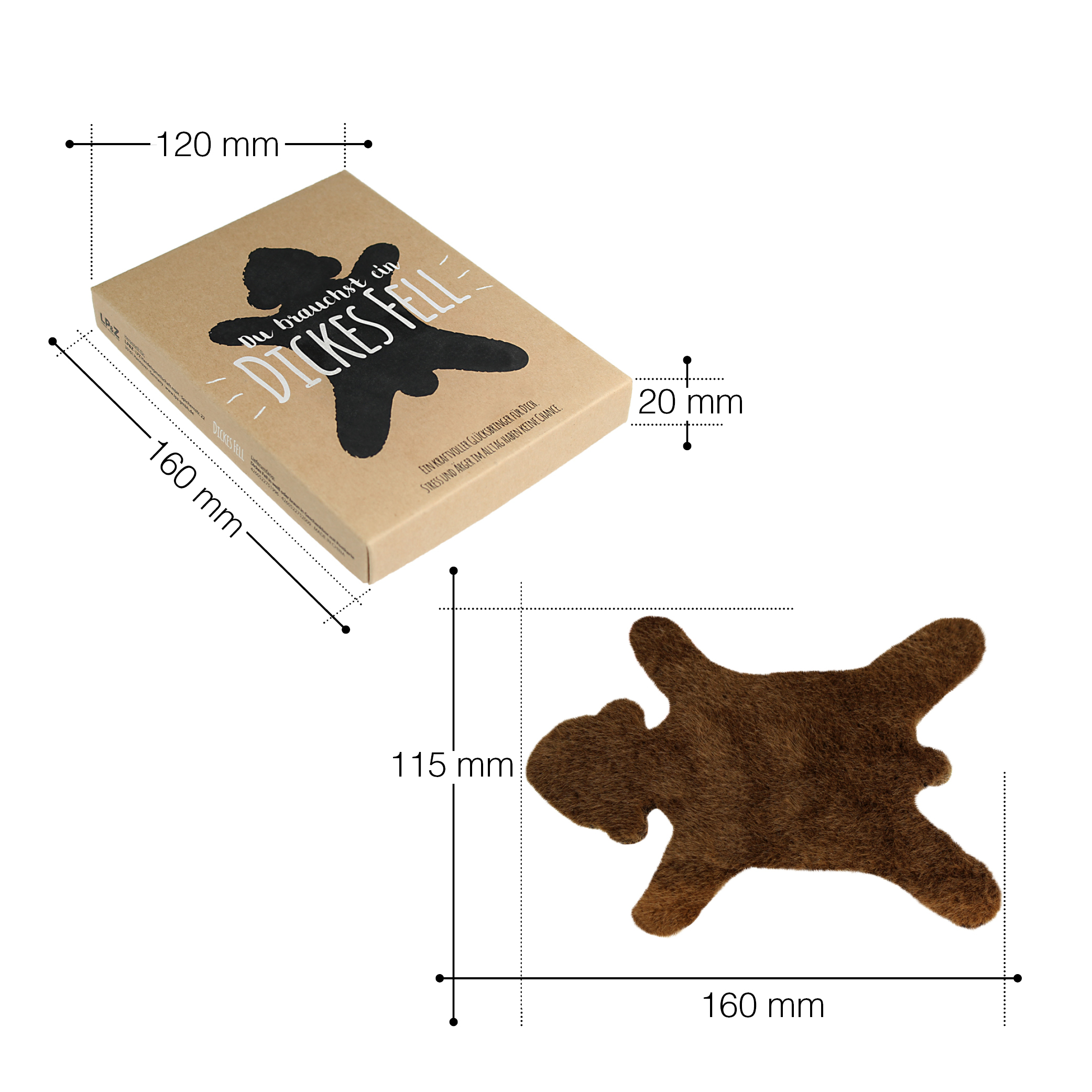 Dickes Fell - Braunbär - mit Geschenkbox