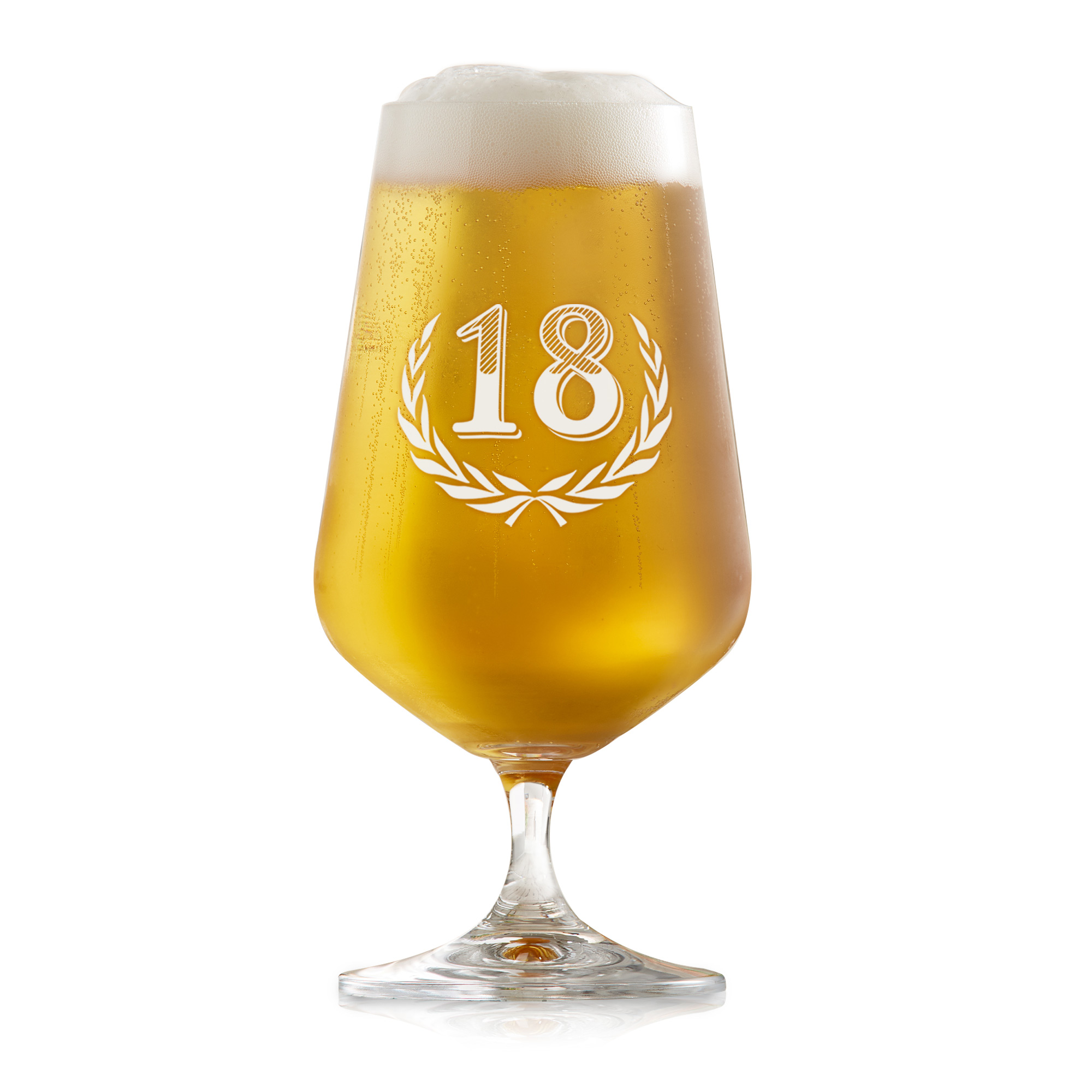 Bierglas zum 18. Geburtstag - Pilstulpe mit Gravur