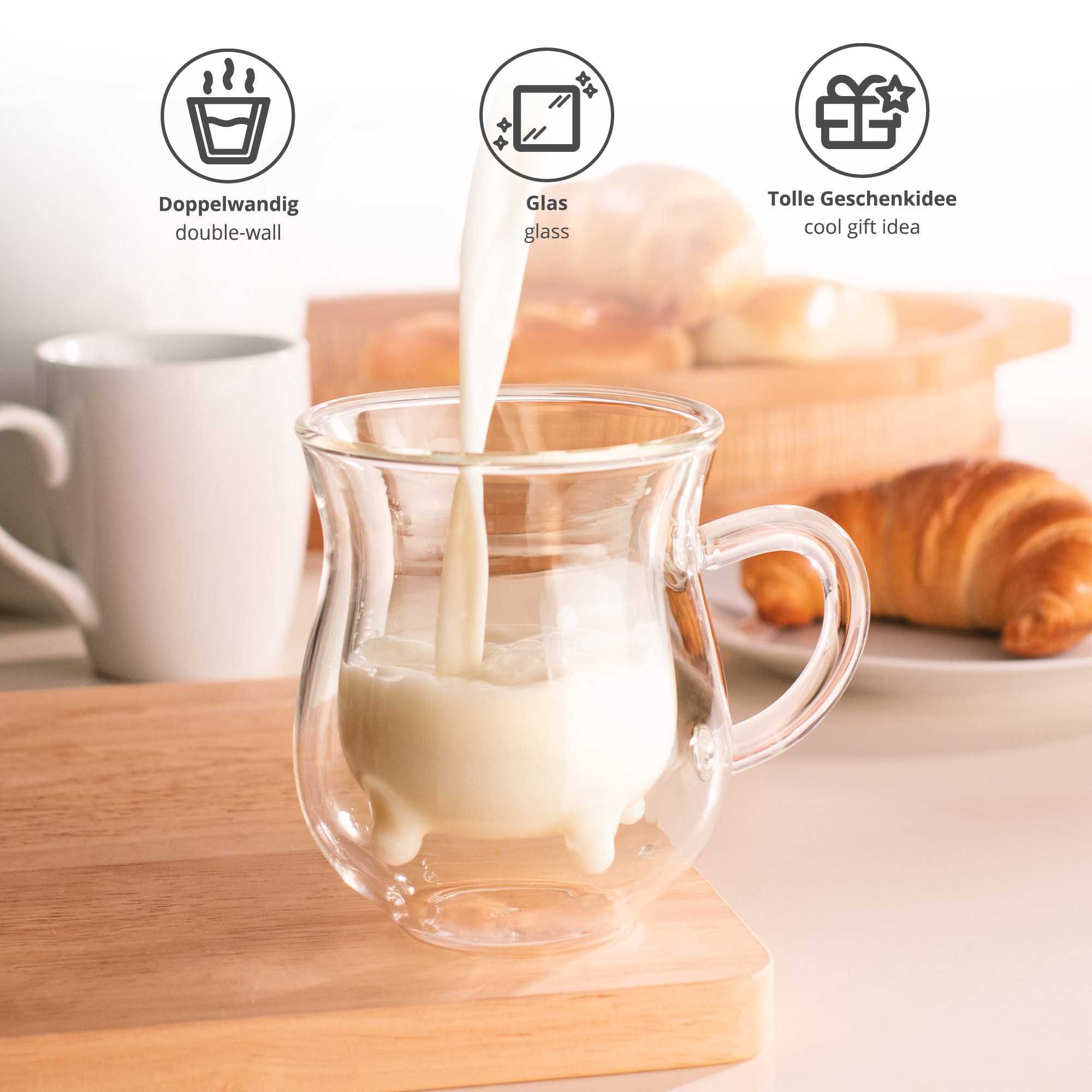 Doppelwandiges Milchkännchen - Kuh-Euter