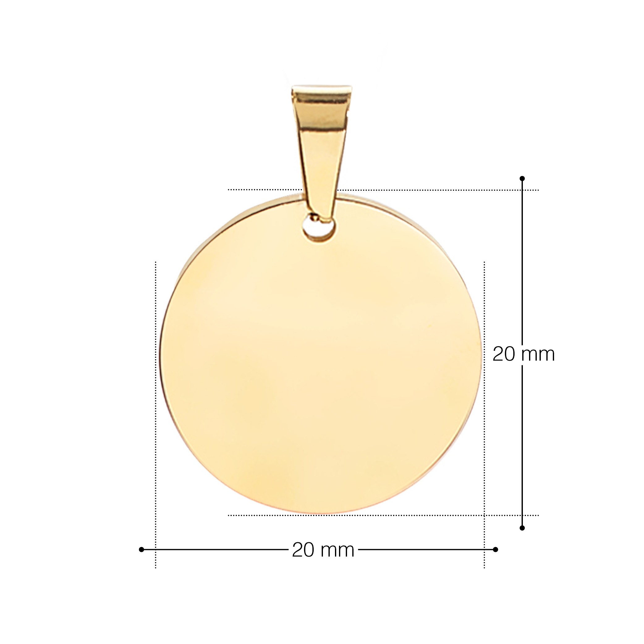 Kette mit Kreisanhänger - Edelstahl - Farbe Gold