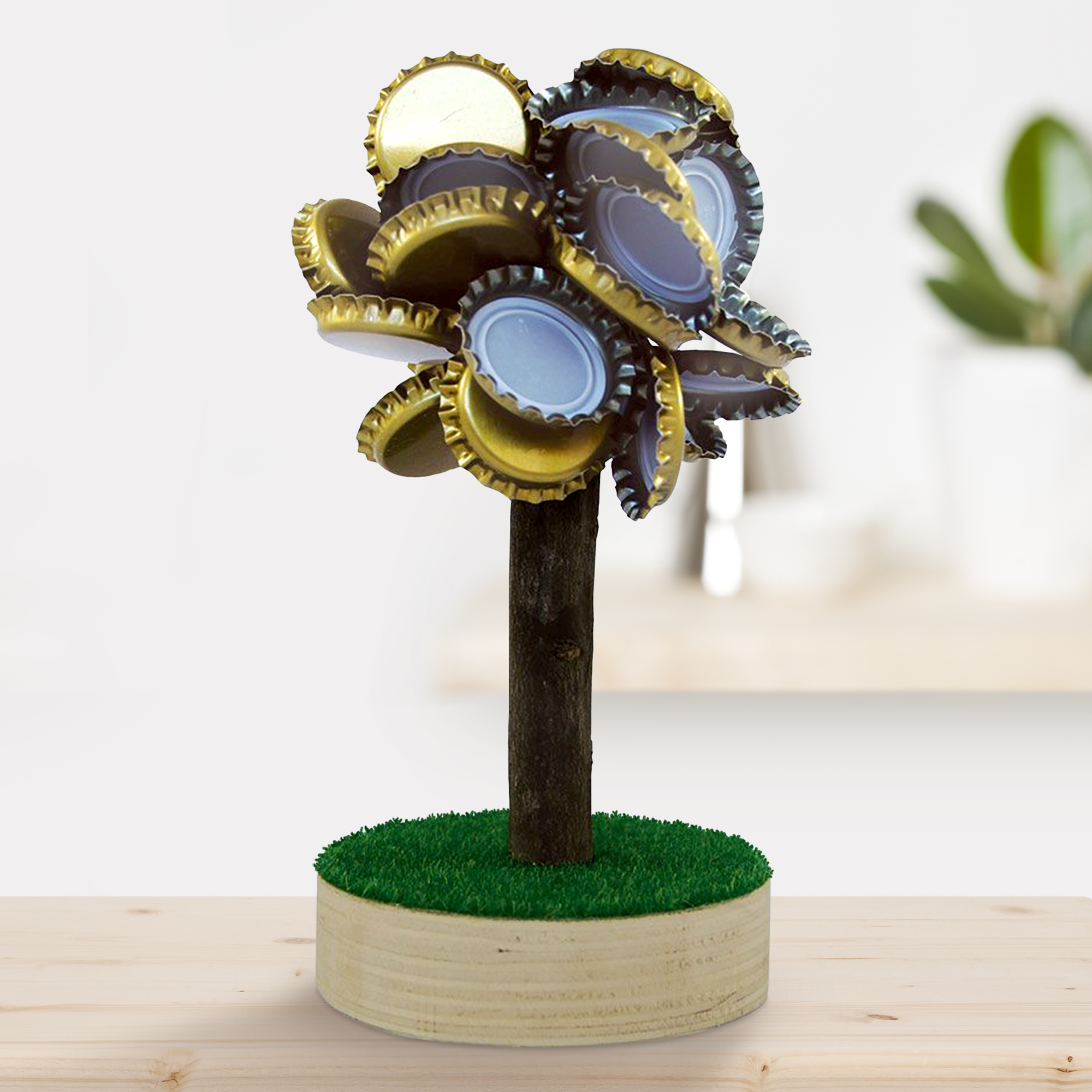 Bierdeckel Magnet - Baum aus Kronkorken