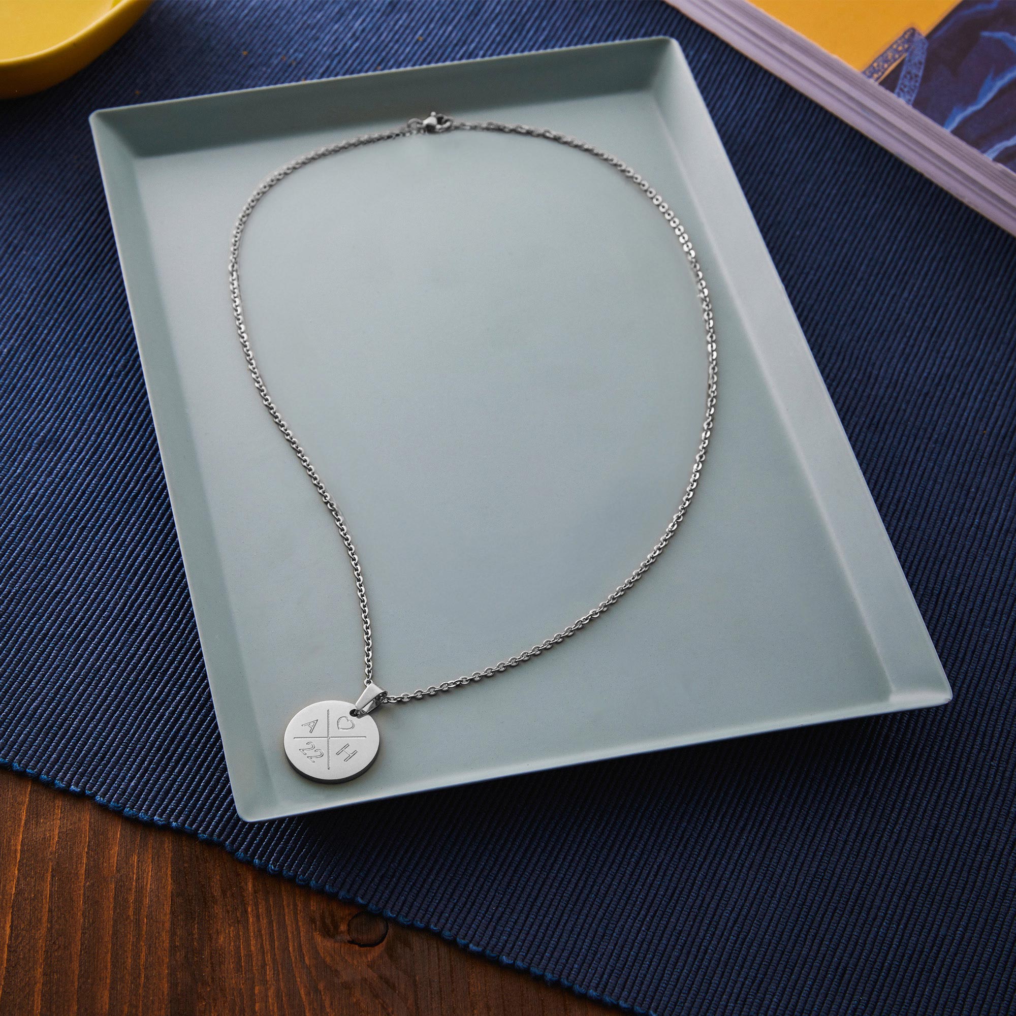 Kette mit Liebesinitialen Anhänger - Silber
