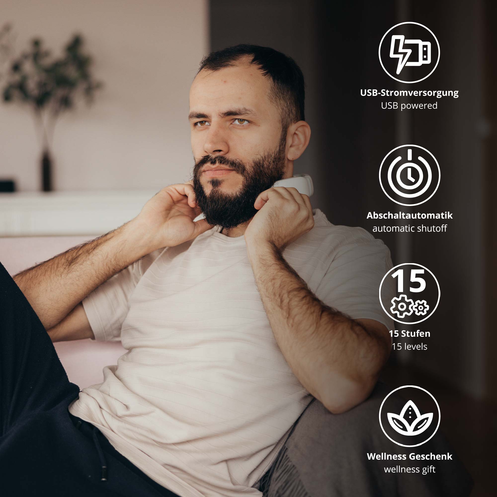 Wellness Massagegerät für Nacken - 15 Massagestufen