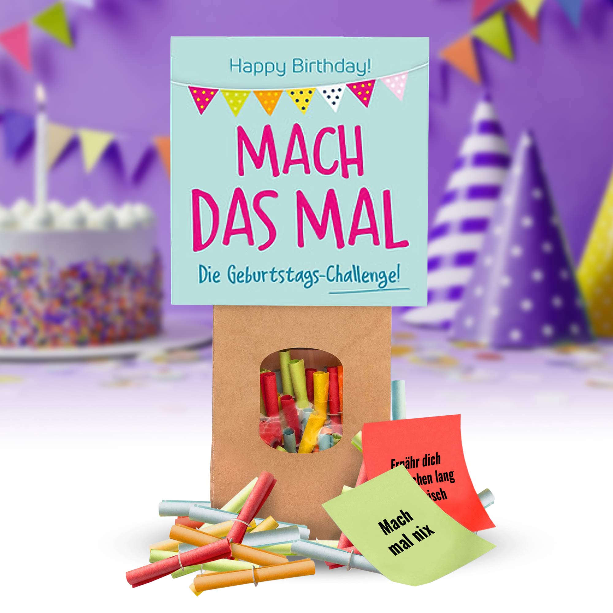 Lose Set Challenge zum Geburtstag - Mach das mal