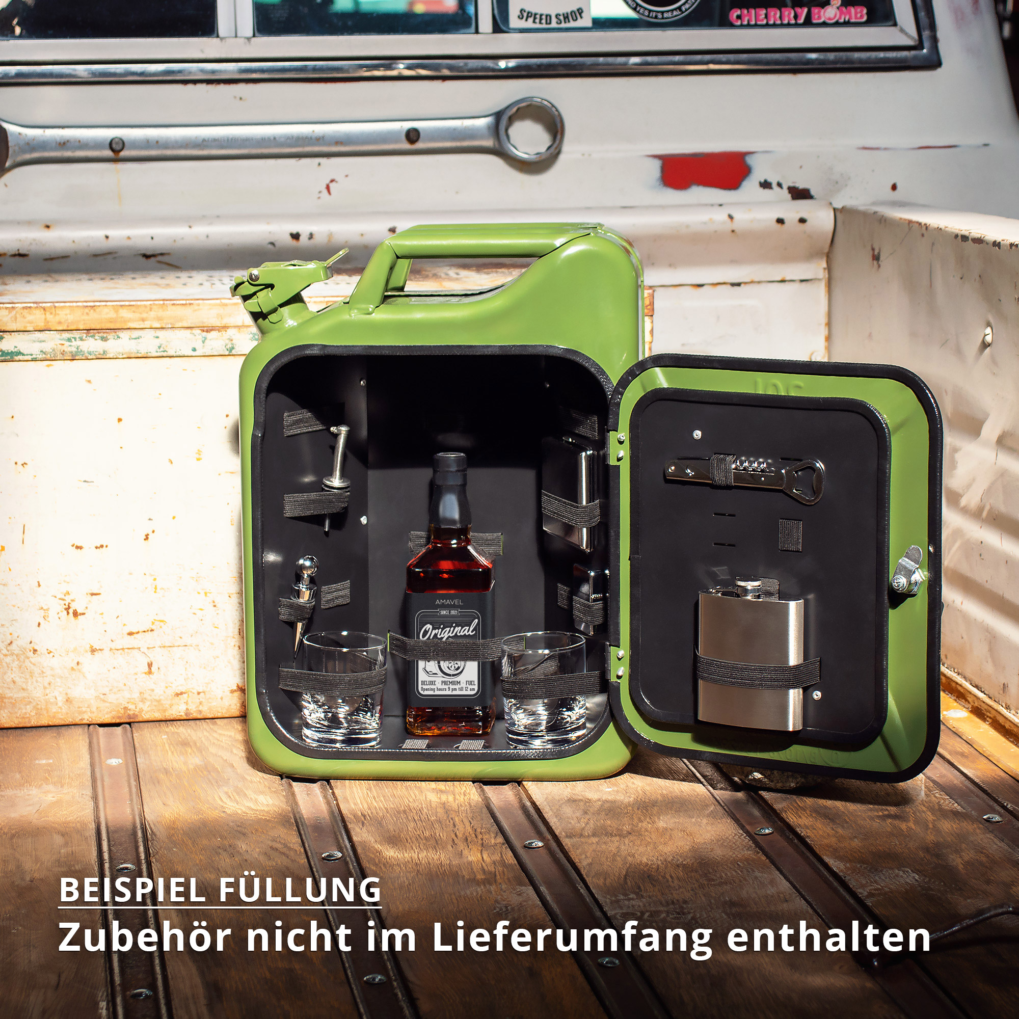 Mobile Mini Bar - Kanister Barschank grün