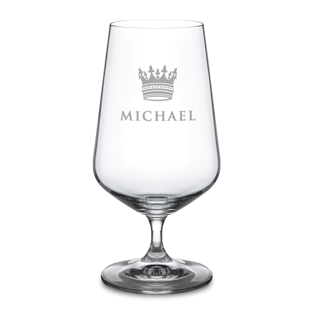 Pilsglas mit gravierter Krone - Bierglas Personalisiert