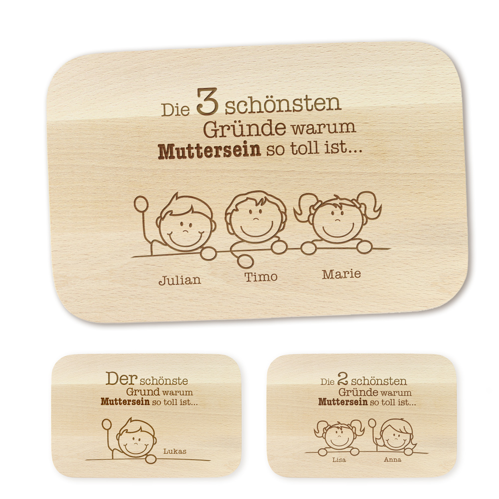 Frühstücksbrett - Gute Gründe - Muttersein - Personalisiert