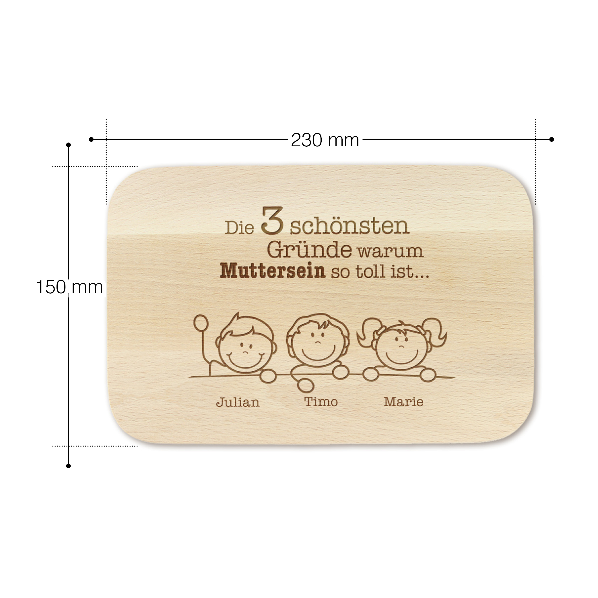 Frühstücksbrett - 2er Set - Gute Gründe Mama & Papa - Personalisiert