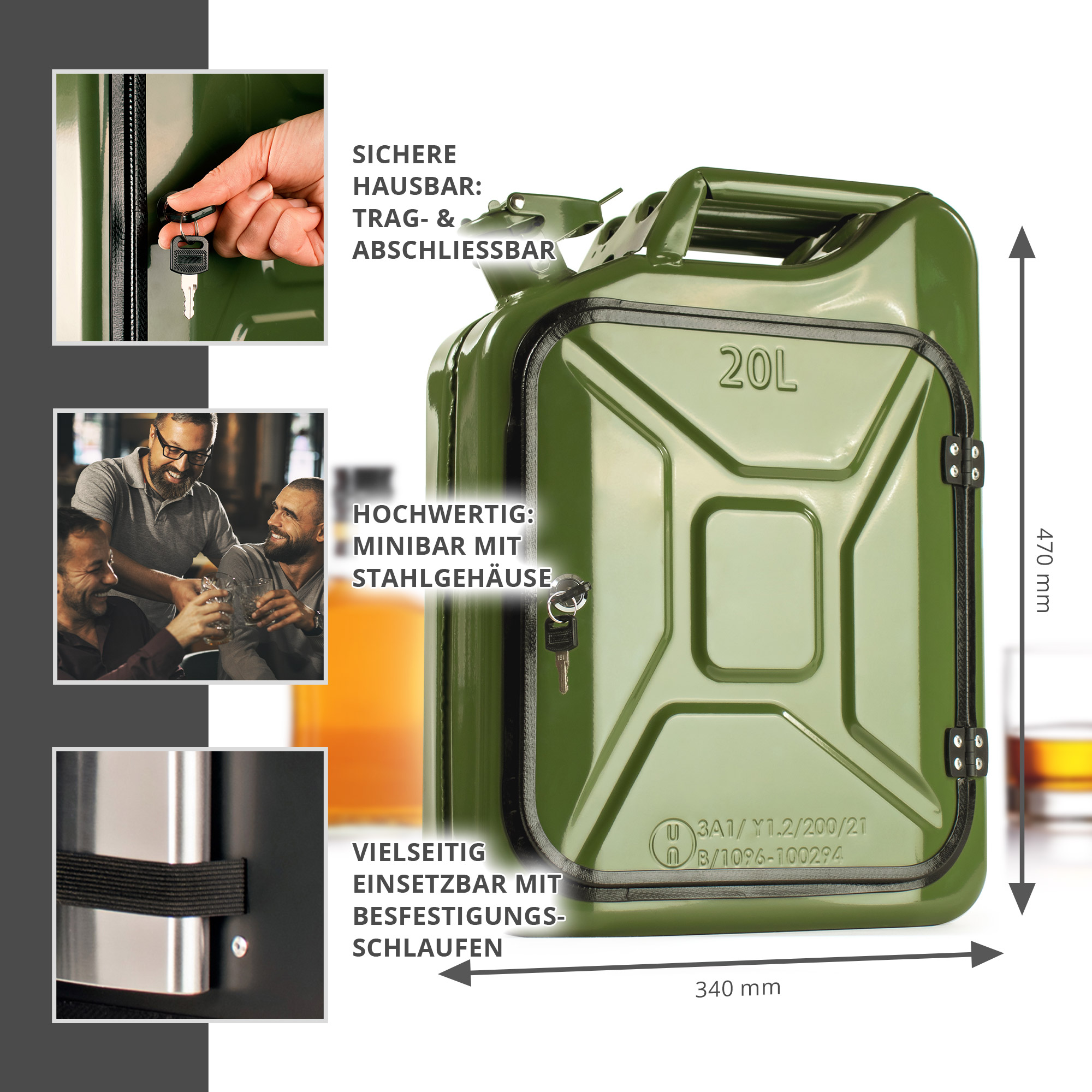 Mobile Mini Bar - Kanister Barschank grün