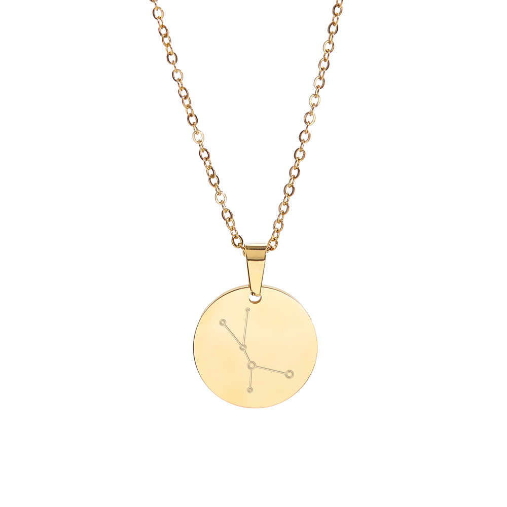Kette mit Sternbild-Anhänger - Edelstahl - Gold