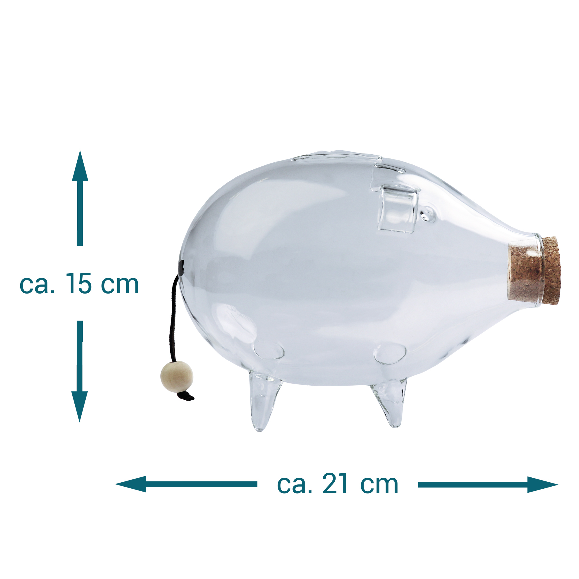 XXL Sparschwein mit Korkverschluss - Glas Spardose 5