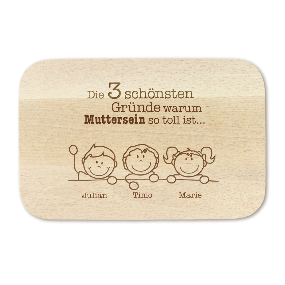 Frühstücksbrett - Gute Gründe - Muttersein - Personalisiert