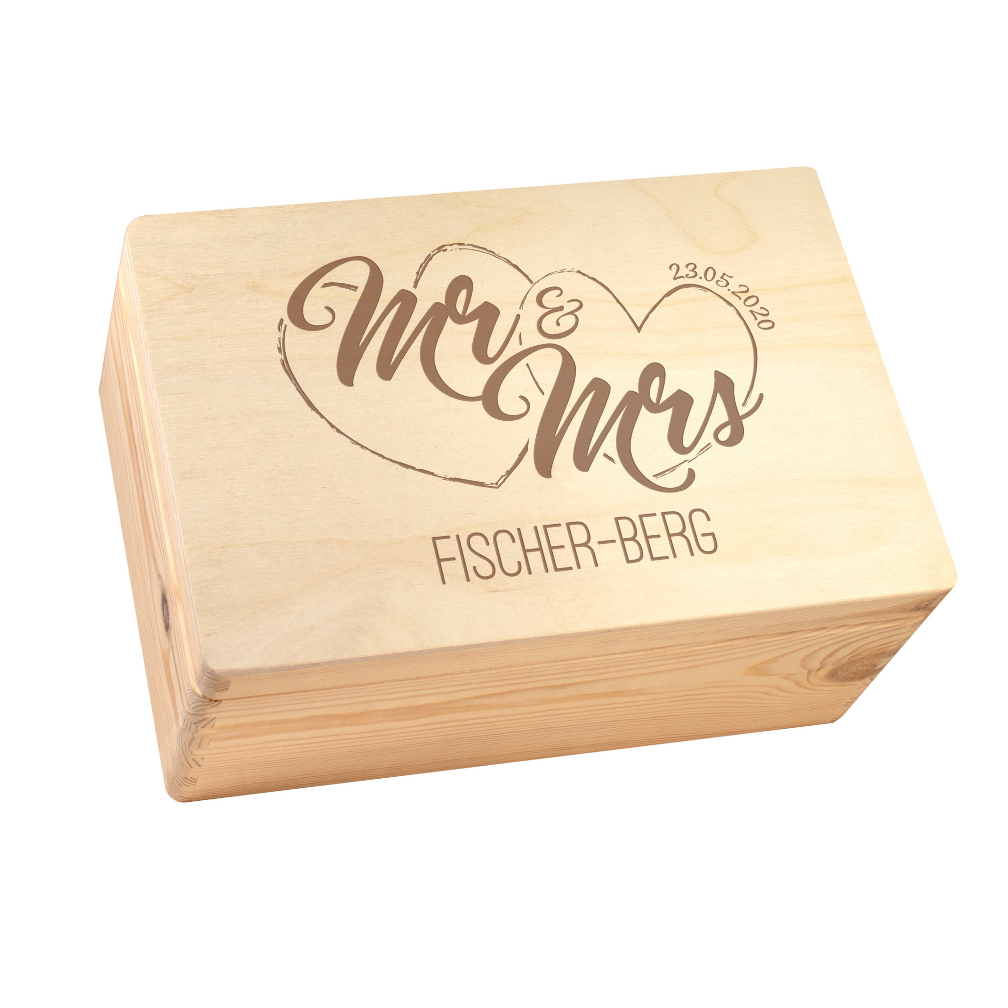 Erinnerungsbox mit Gravur - Mr & Mrs - Geschenkbox Hochzeit