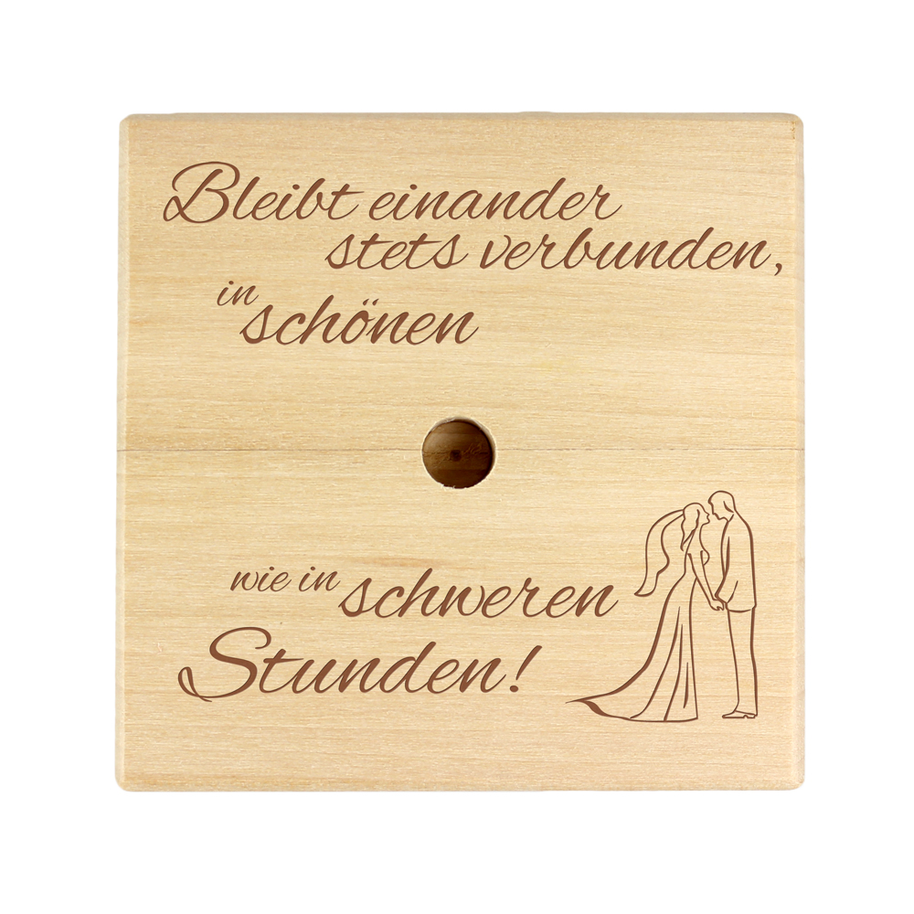 Geldwäschespinne mit Gravur - Hochzeit - Spruch