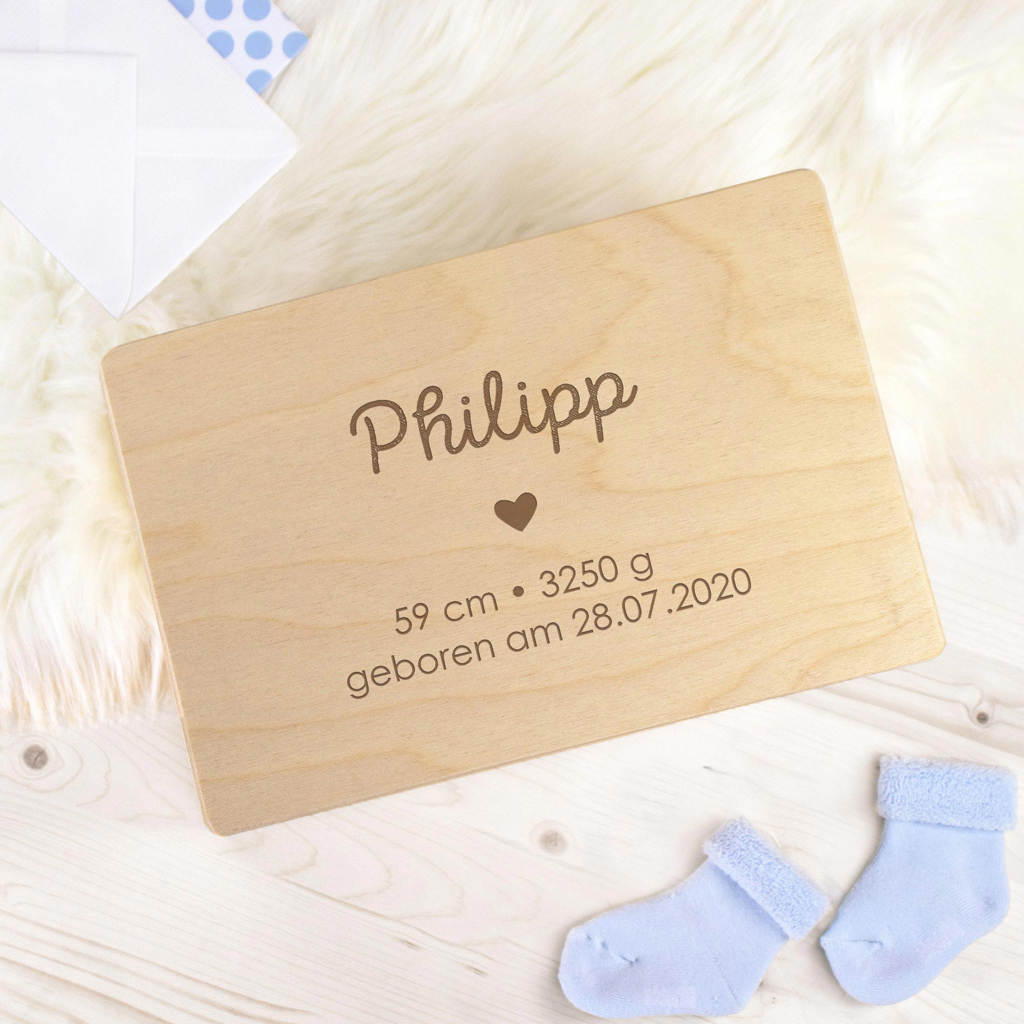 Erinnerungsbox zur Geburt - Personalisierte Memory Box