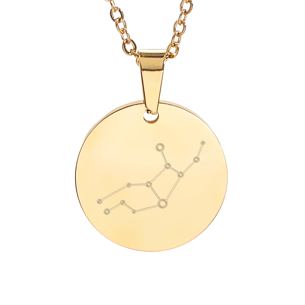Kette mit Sternbild-Anhänger - Edelstahl - Gold